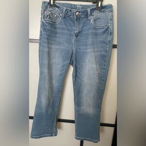 A.N.A Cropped Jeans With Beautiful Cross Embellishments On Pockets